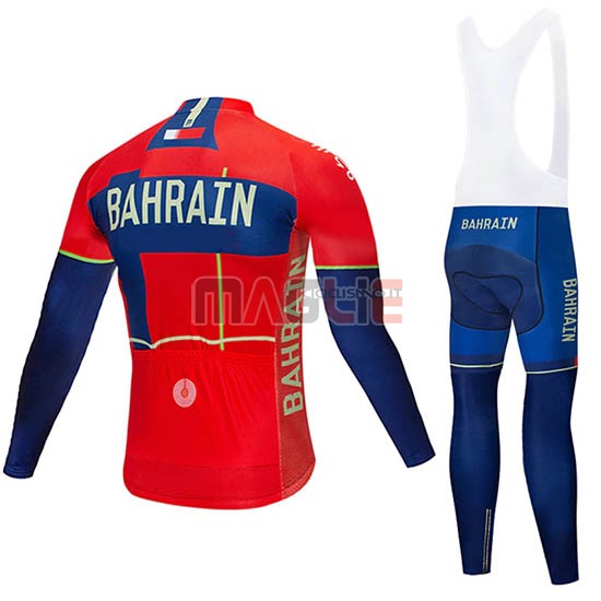 Maglia Bahrain Merida Manica Lunga 2019 Rosso